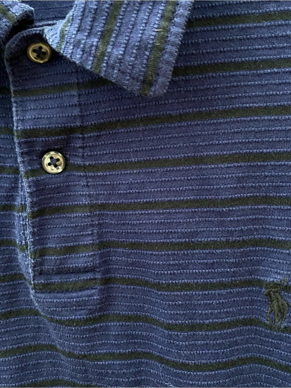 Vintage Polo Ralph Lauren 100% Pima Cotton Pony Blue Shirt Short Sleeve Large